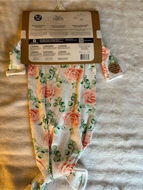 Baby Essentials Floral Rose Print Matching Set - White, Pink, Green